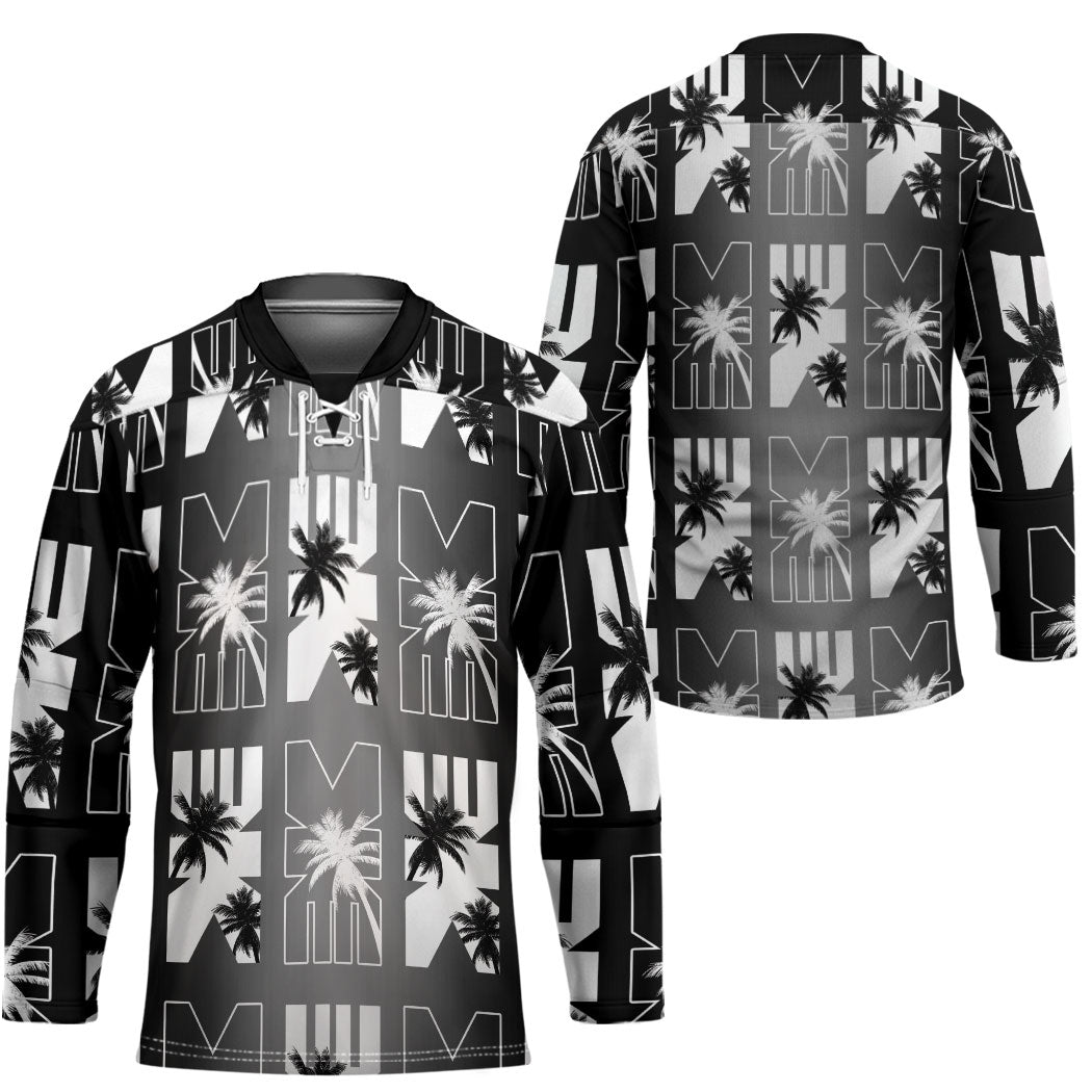 Bula Fiji Hockey Jersey Black Makare Masi Tapa Pattern LT05 - Polynesian Pride
