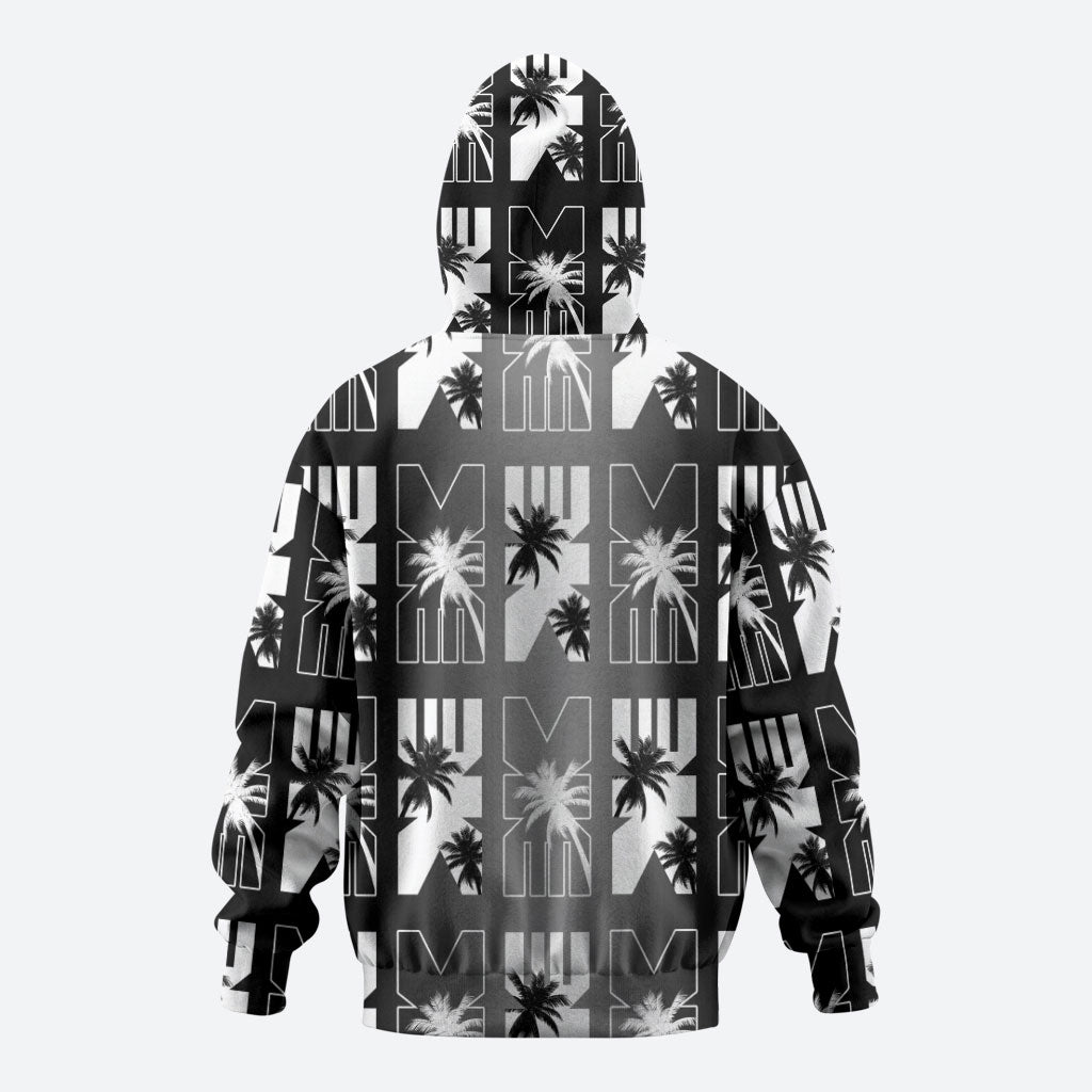 Bula Fiji Hoodie Black Makare Masi Tapa Pattern LT05 - Polynesian Pride