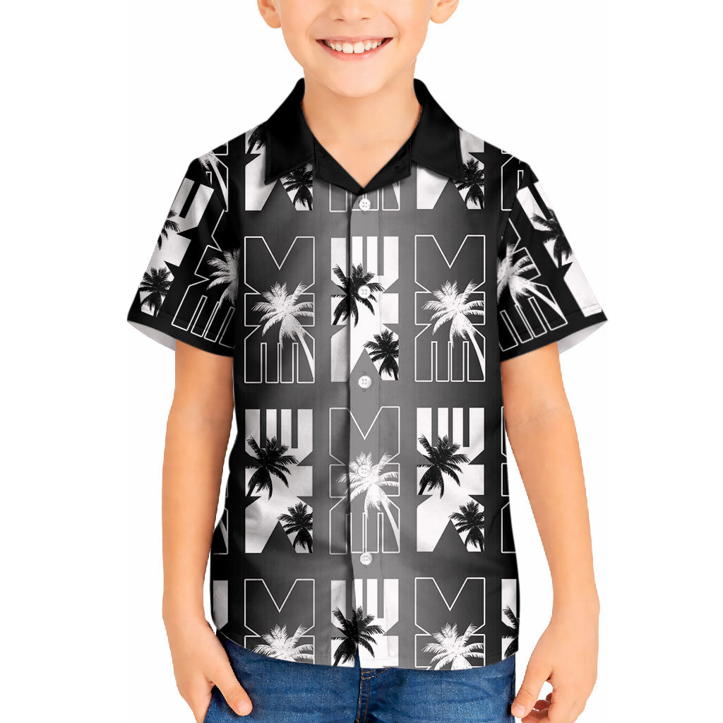Bula Fiji Kid Hawaiian Shirt Black Makare Masi Tapa Pattern LT05 Kid Black - Polynesian Pride