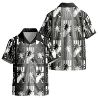 Bula Fiji Kid Hawaiian Shirt Black Makare Masi Tapa Pattern LT05 - Polynesian Pride