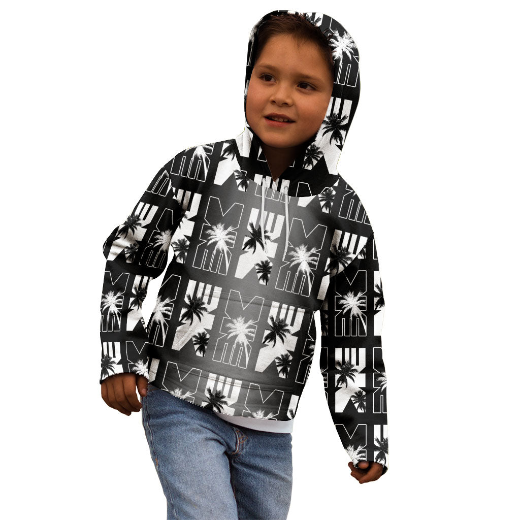 Bula Fiji Kid Hoodie Black Makare Masi Tapa Pattern LT05 - Polynesian Pride
