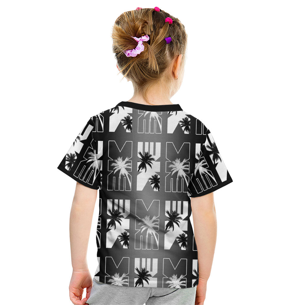 Bula Fiji Kid T Shirt Black Makare Masi Tapa Pattern LT05 - Polynesian Pride