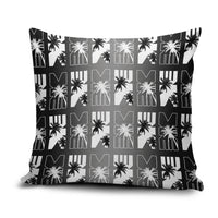 Bula Fiji Pillow Cover Black Makare Masi Tapa Pattern LT05 Black - Polynesian Pride