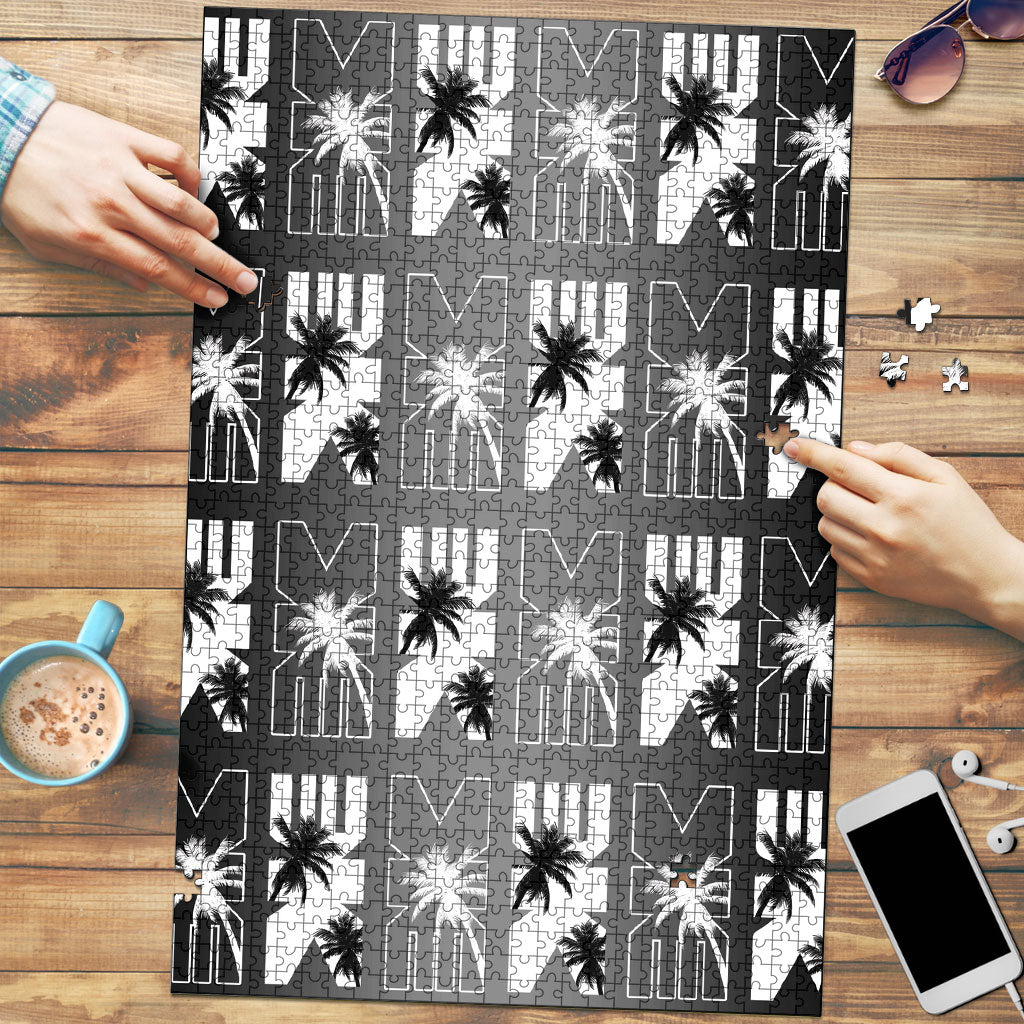 Bula Fiji Puzzle Black Makare Masi Tapa Pattern LT05 Black - Polynesian Pride