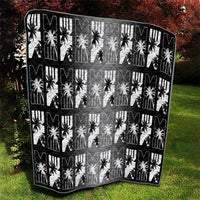 Bula Fiji Quilt Black Makare Masi Tapa Pattern LT05 - Polynesian Pride