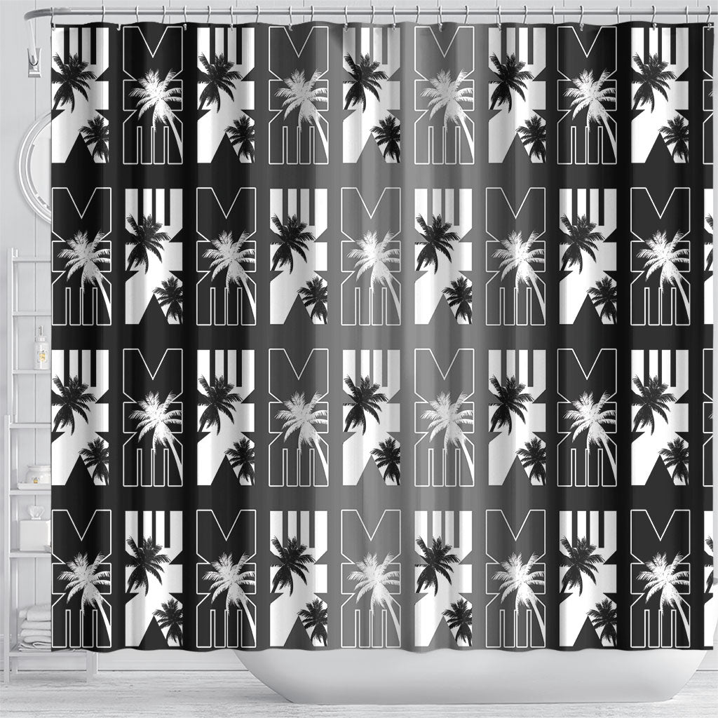 Bula Fiji Shower Curtain Black Makare Masi Tapa Pattern LT05 - Polynesian Pride