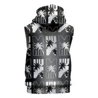 Bula Fiji Sleeveless Hoodie Black Makare Masi Tapa Pattern LT05 - Polynesian Pride