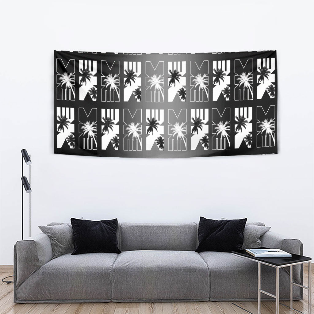 Bula Fiji Tapestry Black Makare Masi Tapa Pattern LT05 - Polynesian Pride