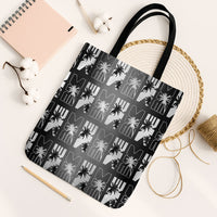 Bula Fiji Tote Bag Black Makare Masi Tapa Pattern LT05 Black Strap One Size Black - Polynesian Pride