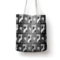Bula Fiji Tote Bag Black Makare Masi Tapa Pattern LT05 - Polynesian Pride