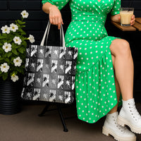 Bula Fiji Tote Bag Black Makare Masi Tapa Pattern LT05 - Polynesian Pride