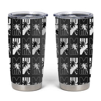 Bula Fiji Tumbler Cup Black Makare Masi Tapa Pattern LT05 Black - Polynesian Pride