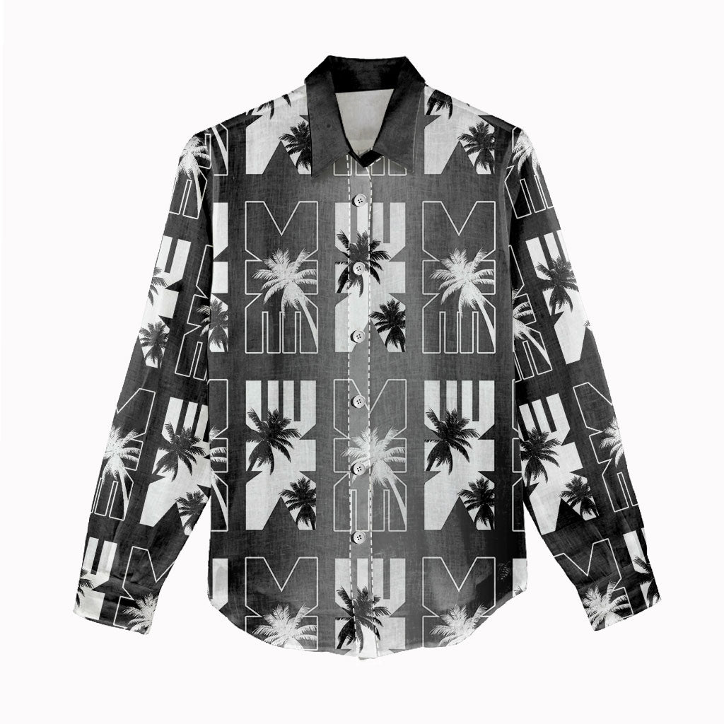 Bula Fiji Women Casual Shirt Black Makare Masi Tapa Pattern LT05 - Polynesian Pride