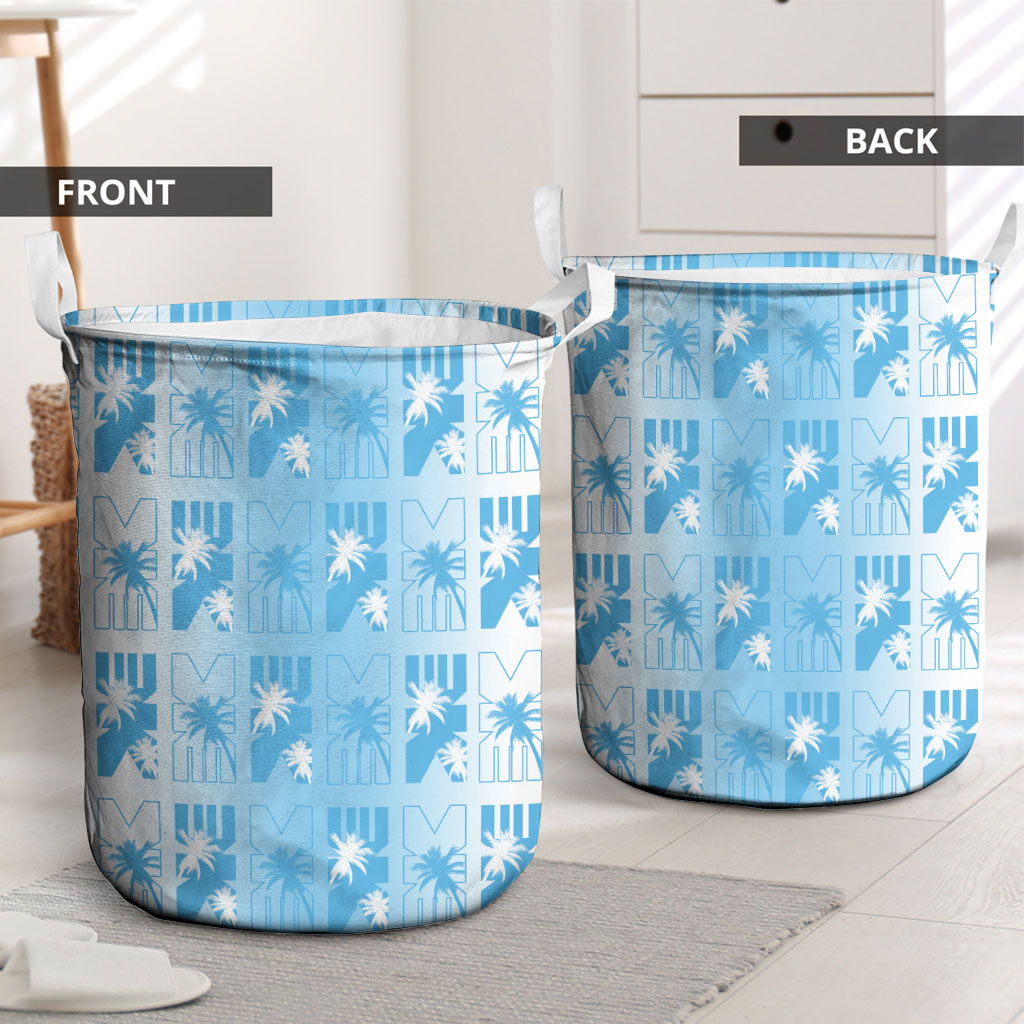 Bula Fiji Laundry Basket White Makare Masi Tapa Pattern LT05 - Polynesian Pride