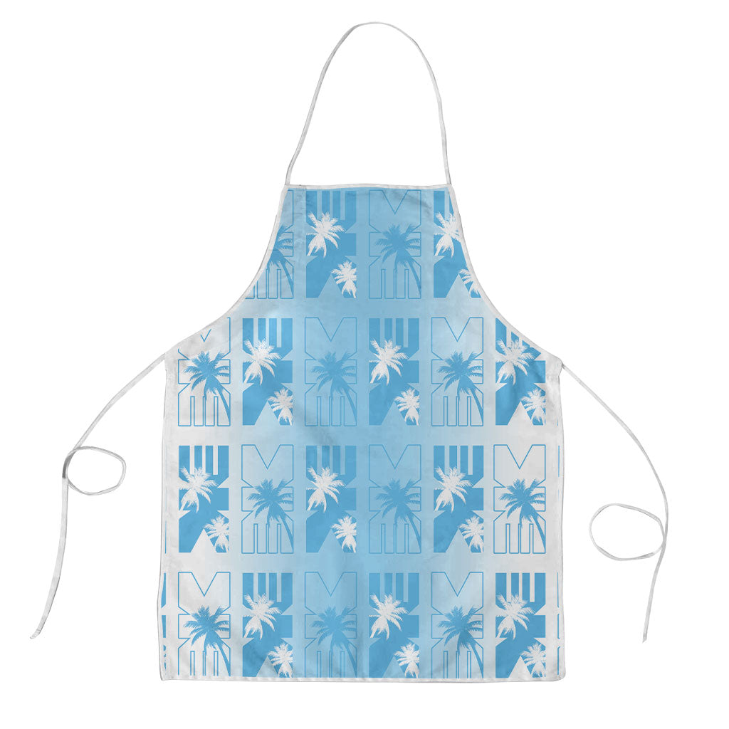 Bula Fiji Apron White Makare Masi Tapa Pattern LT05 White - Polynesian Pride