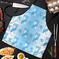 Bula Fiji Apron White Makare Masi Tapa Pattern LT05 White - Polynesian Pride