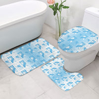 Bula Fiji Bathroom Set White Makare Masi Tapa Pattern LT05 - Polynesian Pride