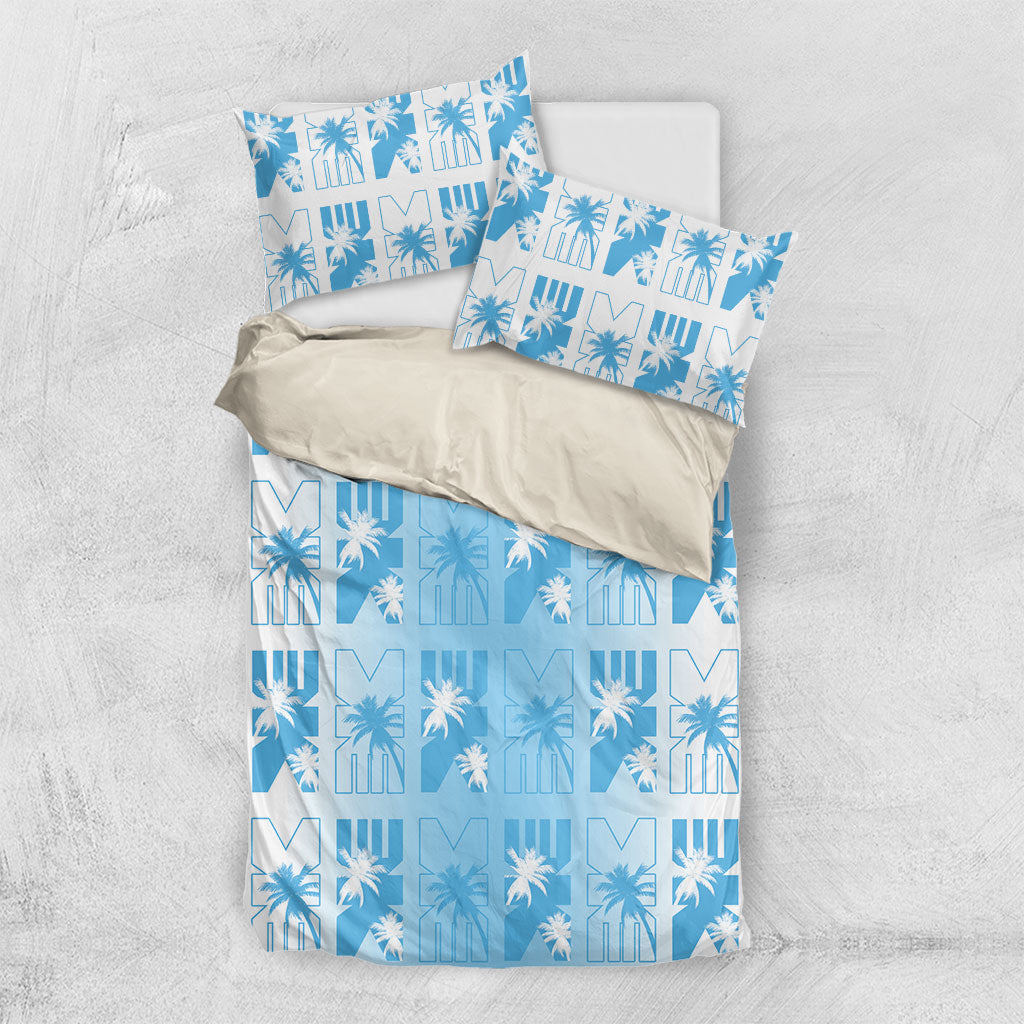 Bula Fiji Bedding Set White Makare Masi Tapa Pattern LT05 US Twin 172cm x 218cm White - Polynesian Pride