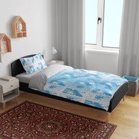 Bula Fiji Bedding Set White Makare Masi Tapa Pattern LT05 - Polynesian Pride