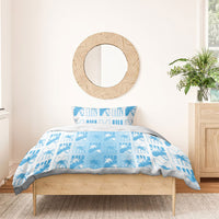 Bula Fiji Bedding Set White Makare Masi Tapa Pattern LT05 - Polynesian Pride