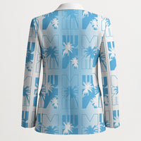 Bula Fiji Blazer White Makare Masi Tapa Pattern LT05 - Polynesian Pride
