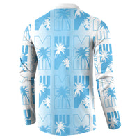 Bula Fiji Button Sweatshirt White Makare Masi Tapa Pattern LT05 - Polynesian Pride