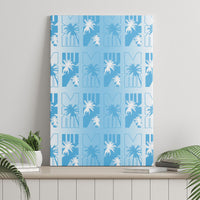Bula Fiji Canvas Wall Art White Makare Masi Tapa Pattern LT05 - Polynesian Pride