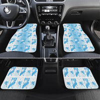 Bula Fiji Car Mats White Makare Masi Tapa Pattern LT05 Set 4pcs White - Polynesian Pride