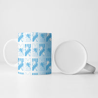 Bula Fiji Ceramic Mug White Makare Masi Tapa Pattern LT05 - Polynesian Pride