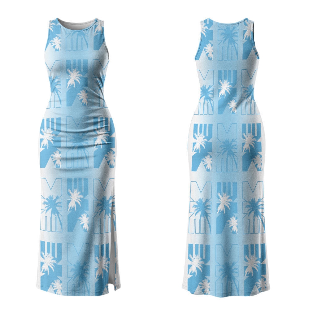 Bula Fiji Couples Matching Tank Maxi Dress and Hawaiian Shirt White Makare Masi Tapa Pattern LT05 - Polynesian Pride