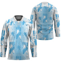 Bula Fiji Hockey Jersey White Makare Masi Tapa Pattern LT05 - Polynesian Pride