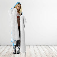 Bula Fiji Hooded Blanket White Makare Masi Tapa Pattern LT05 - Polynesian Pride