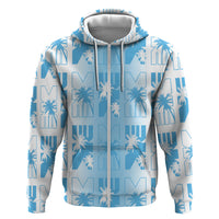 Bula Fiji Hoodie White Makare Masi Tapa Pattern LT05 Zip Hoodie White - Polynesian Pride