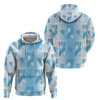 Bula Fiji Hoodie White Makare Masi Tapa Pattern LT05 - Polynesian Pride