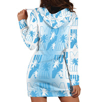Bula Fiji Hoodie Dress White Makare Masi Tapa Pattern LT05 - Polynesian Pride