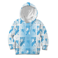 Bula Fiji Kid Hoodie White Makare Masi Tapa Pattern LT05 Hoodie White - Polynesian Pride