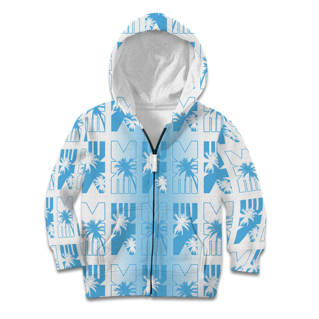 Bula Fiji Kid Hoodie White Makare Masi Tapa Pattern LT05 Zip Hoodie White - Polynesian Pride