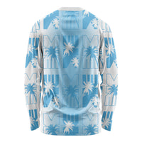 Bula Fiji Long Sleeve Shirt White Makare Masi Tapa Pattern LT05 - Polynesian Pride
