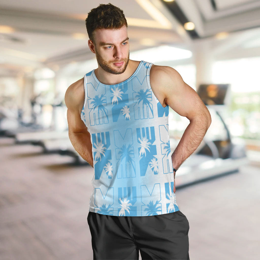 Bula Fiji Men Tank Top White Makare Masi Tapa Pattern LT05 White - Polynesian Pride