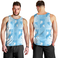 Bula Fiji Men Tank Top White Makare Masi Tapa Pattern LT05 - Polynesian Pride