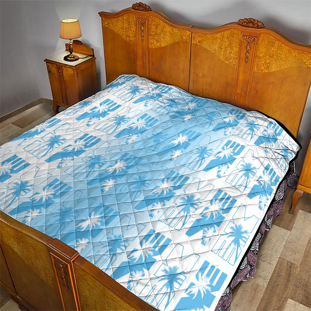Bula Fiji Quilt White Makare Masi Tapa Pattern LT05 - Polynesian Pride