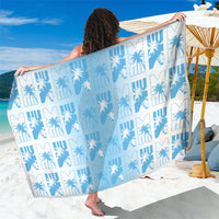Bula Fiji Sarong White Makare Masi Tapa Pattern LT05 One Size 44 x 66 inches White - Polynesian Pride