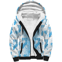 Bula Fiji Sherpa Hoodie White Makare Masi Tapa Pattern LT05 Unisex White - Polynesian Pride
