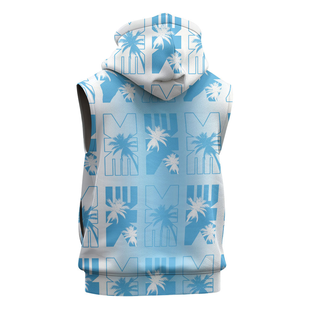 Bula Fiji Sleeveless Hoodie White Makare Masi Tapa Pattern LT05 - Polynesian Pride