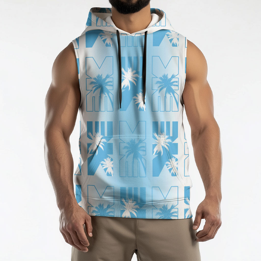 Bula Fiji Sleeveless Hoodie White Makare Masi Tapa Pattern LT05 - Polynesian Pride