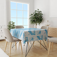 Bula Fiji Tablecloth White Makare Masi Tapa Pattern LT05 - Polynesian Pride