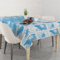 Bula Fiji Tablecloth White Makare Masi Tapa Pattern LT05 - Polynesian Pride