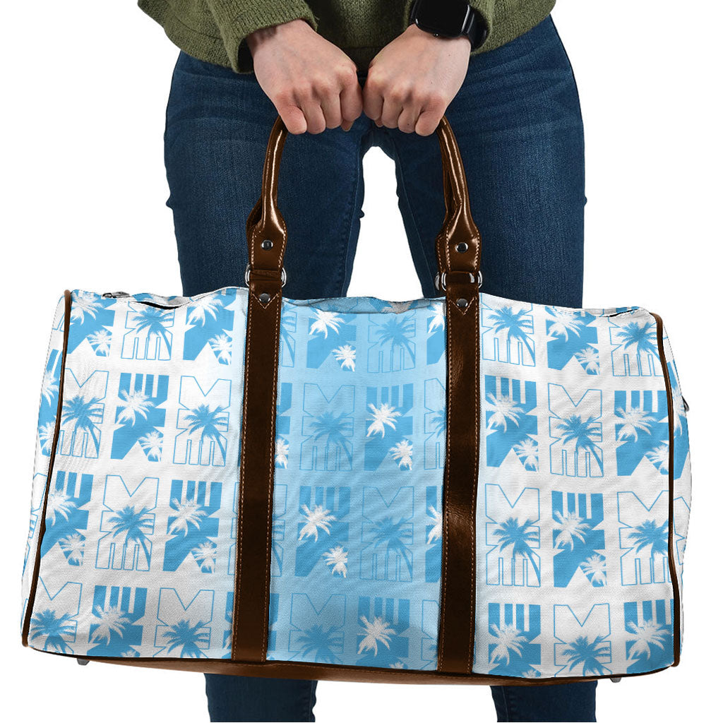 Bula Fiji Travel Bag White Makare Masi Tapa Pattern LT05 White - Polynesian Pride