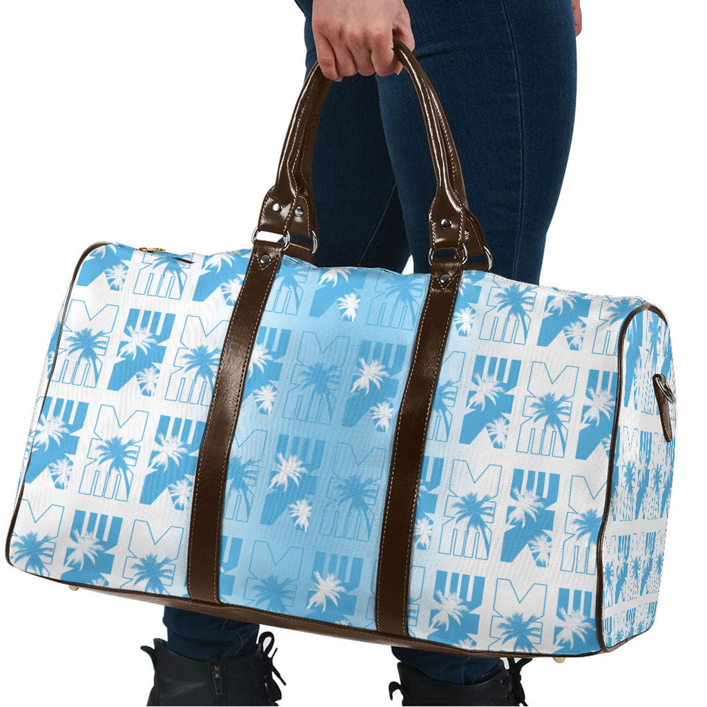 Bula Fiji Travel Bag White Makare Masi Tapa Pattern LT05 - Polynesian Pride