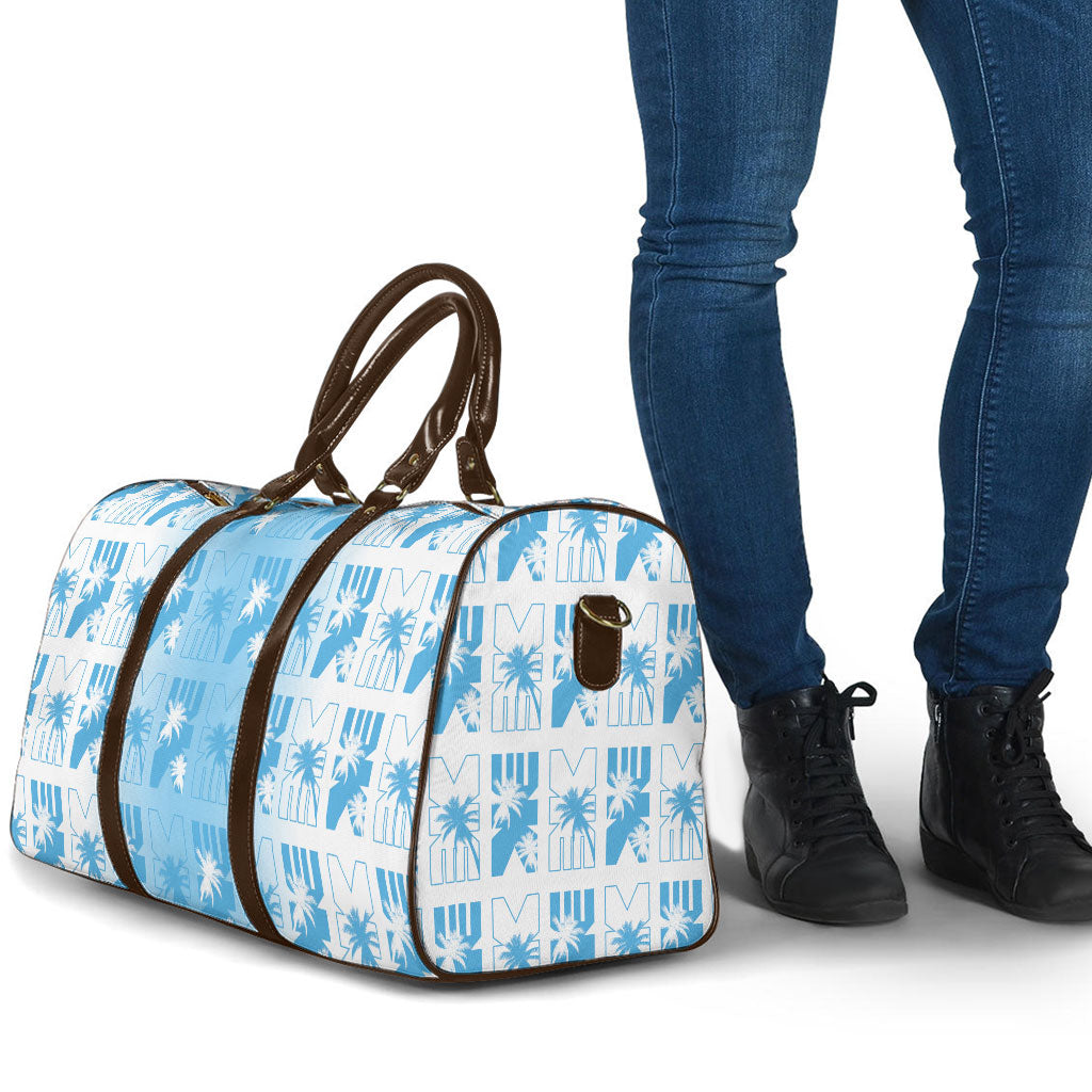Bula Fiji Travel Bag White Makare Masi Tapa Pattern LT05 - Polynesian Pride